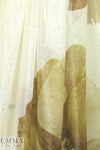 Carmen Marc Va1vo gold flower metallic silk sheer 2 yd