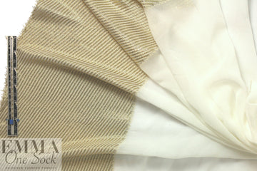 Derek L@m gold metallic selvage silk sheer - cream