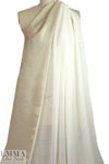 Derek L@m gold metallic selvage silk sheer - cream 3 yds