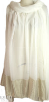 Derek L@m gold metallic selvage silk sheer - cream 1.125 yds