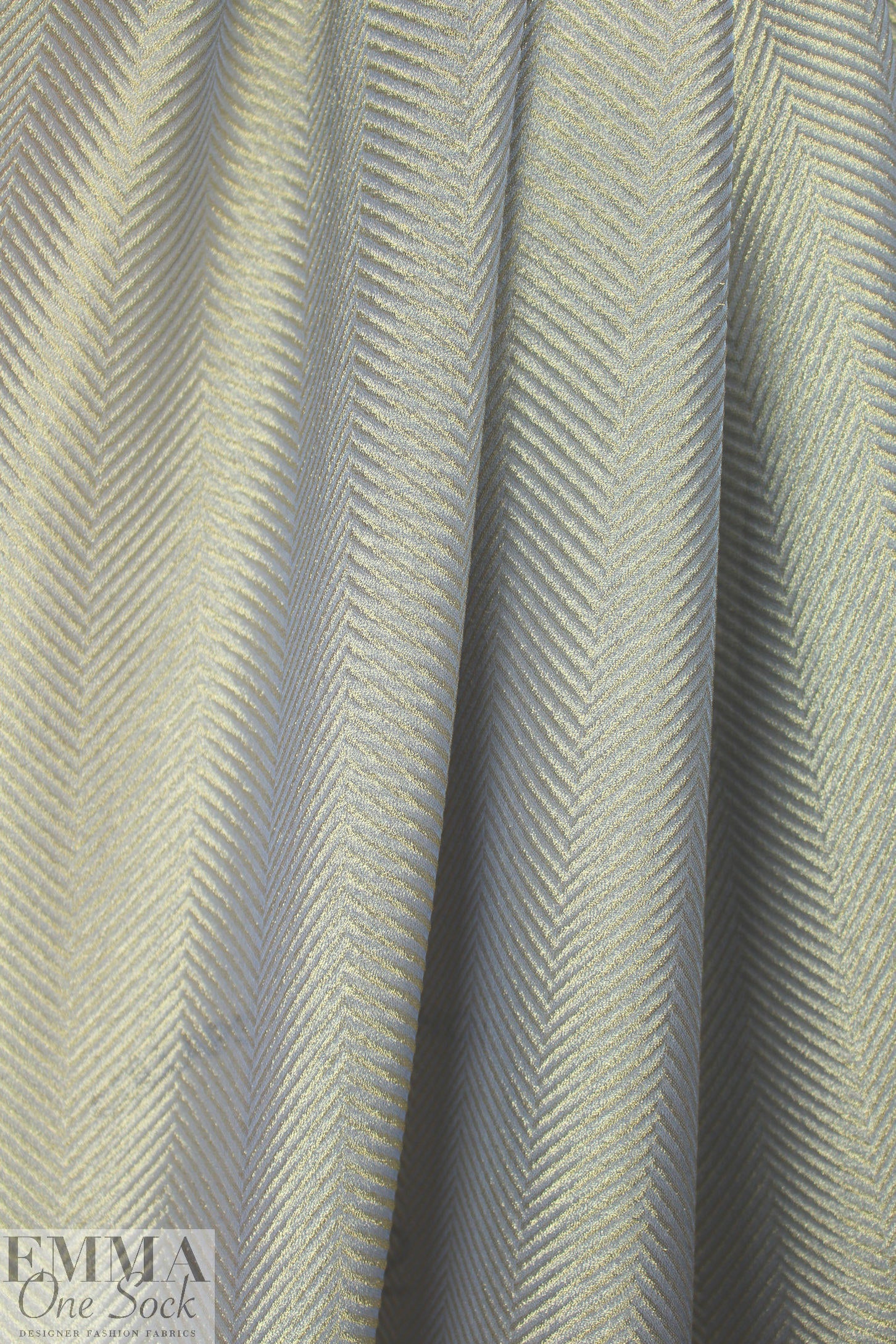 Lander0 silk/metallic herringbone jacquard