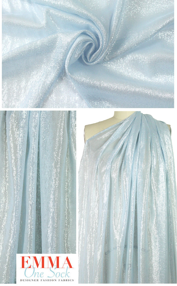 NY designer metallic stretch silk sheer 1.625 yd