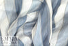 NY designer silk chiffon, dusty blues/silver metallic 1 yard