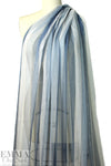 NY designer silk chiffon, dusty blues/silver metallic