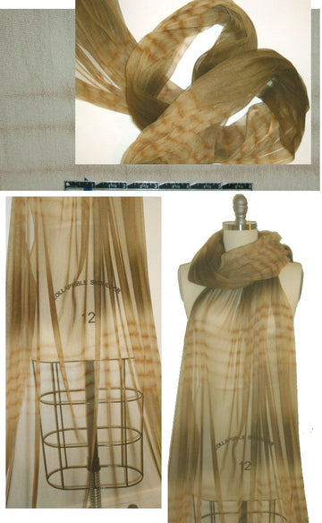 Burning T0rch Italian printed silk tulle - earthy stripe