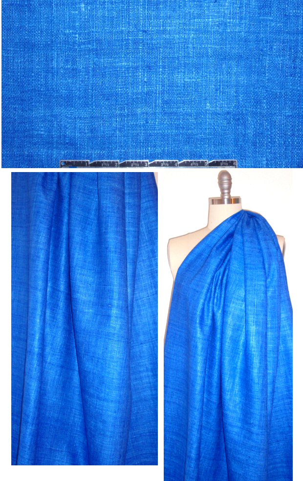 NY designer silk tweed - brilliant cobalt