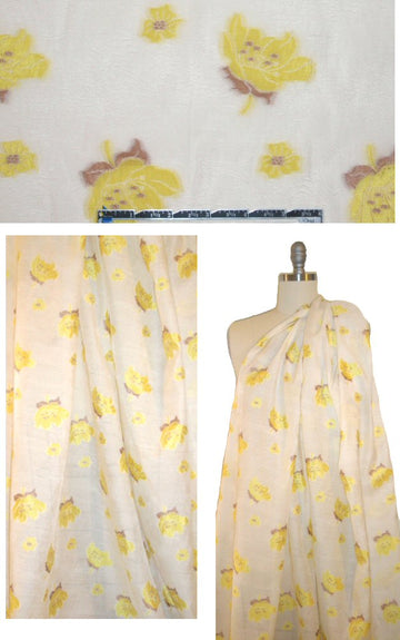 A1ice & 0livia lemon flowers clipped jacquard woven 1.625 yds