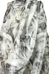 Lander0 'wet look' flowery fantasy silk/nylon fancy weave