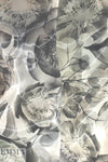 Lander0 'wet look' flowery fantasy silk/nylon fancy weave