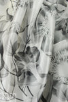 Lander0 'wet look' flowery fantasy silk/nylon fancy weave