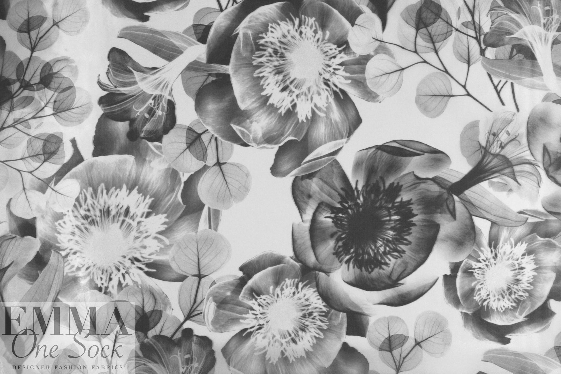 Lander0 'wet look' flowery fantasy silk/nylon fancy weave