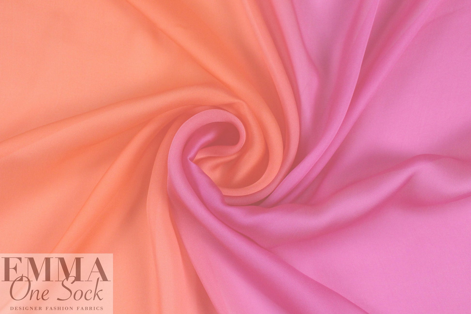 Monique Lhui11er silk ombre chiffon - pink/coral 1.5 yd