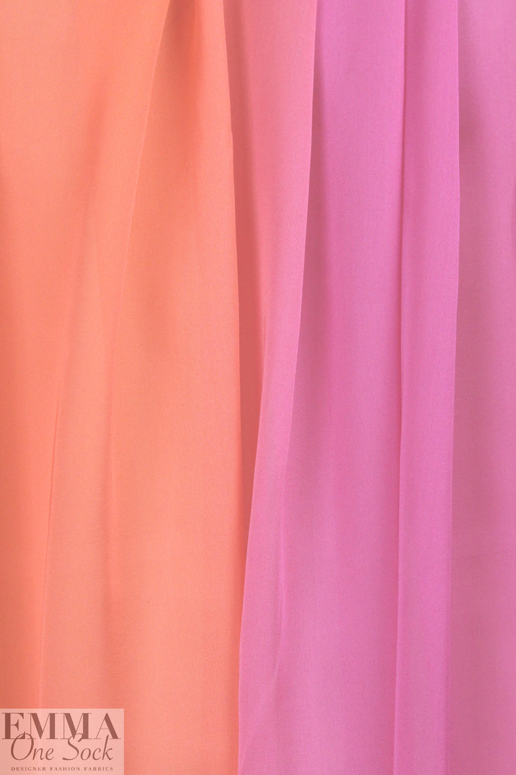 Monique Lhui11er silk ombre chiffon - pink/coral 1.66 yd