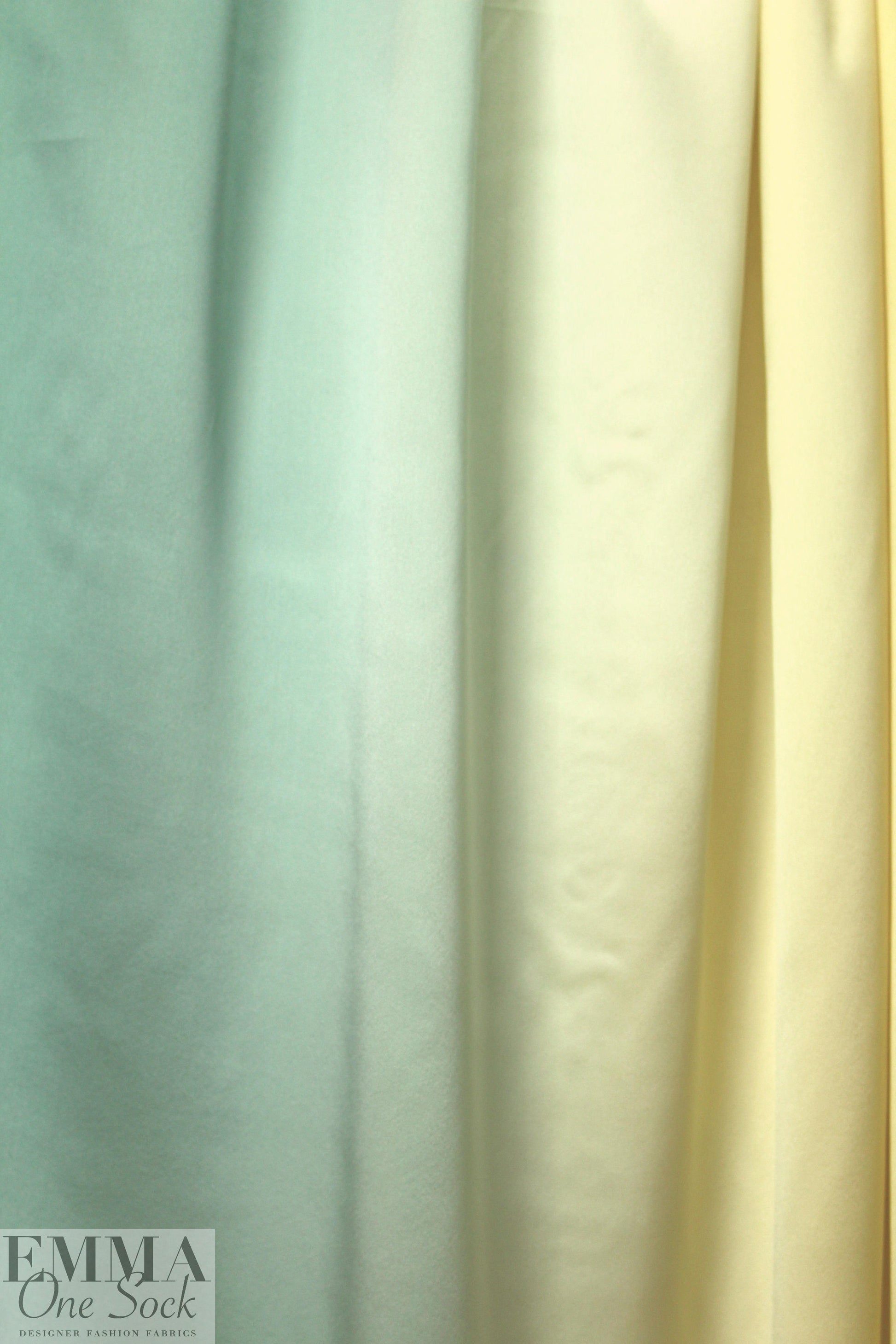 CA designer silk ombre charmeuse - butter/celadon