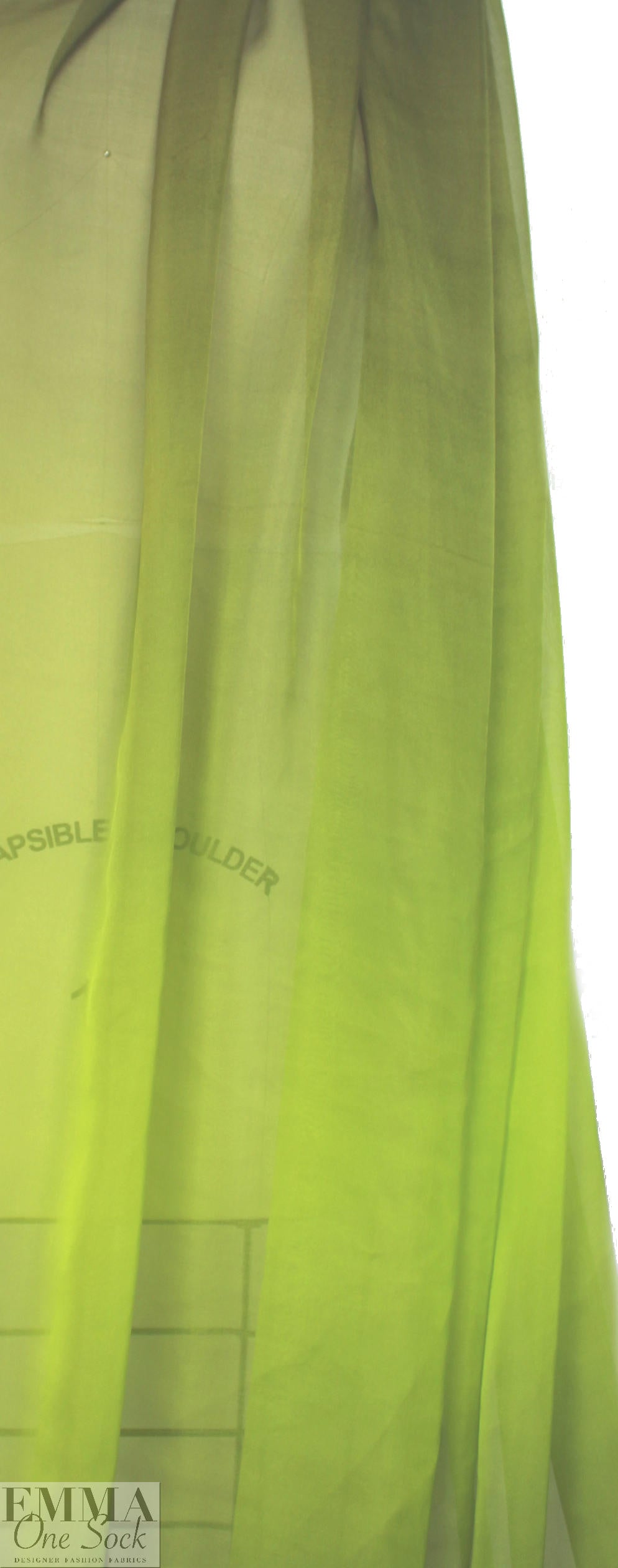 Caroline C0nstas silk ombre chiffon - greens 2 yd