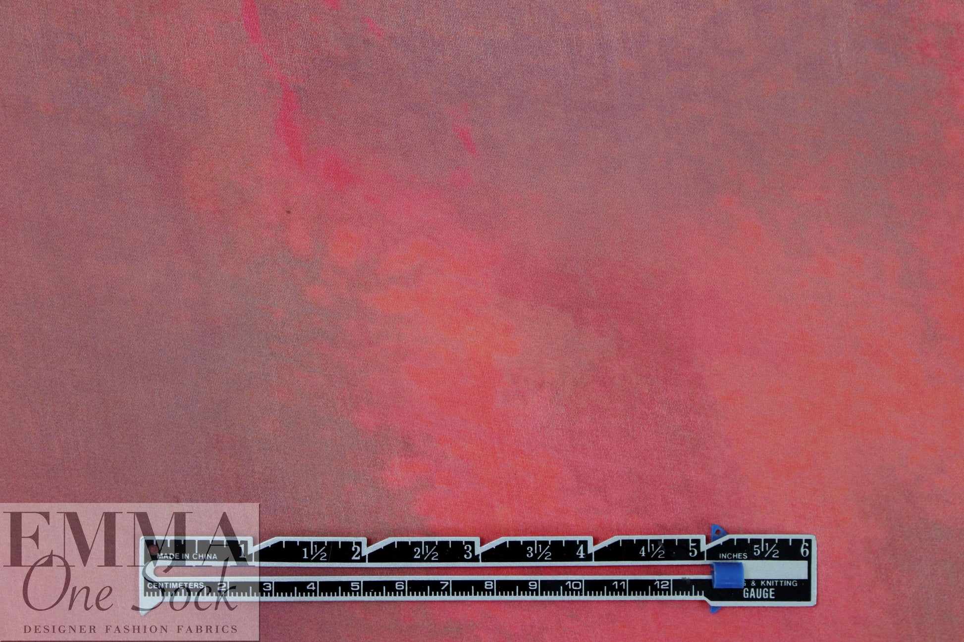 Italian shades of red abstract printed silk organza