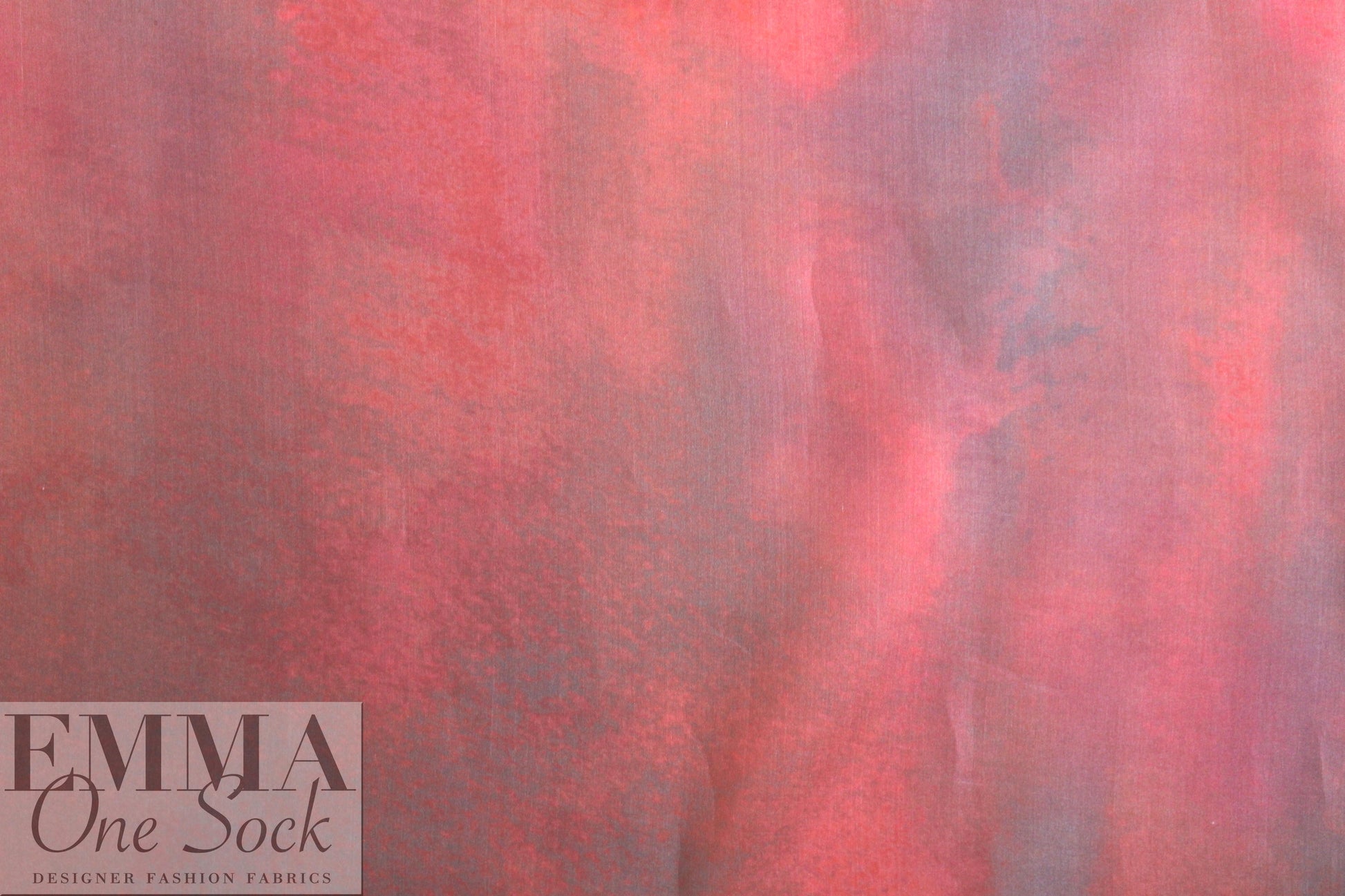 Italian shades of red abstract printed silk organza 1 yd