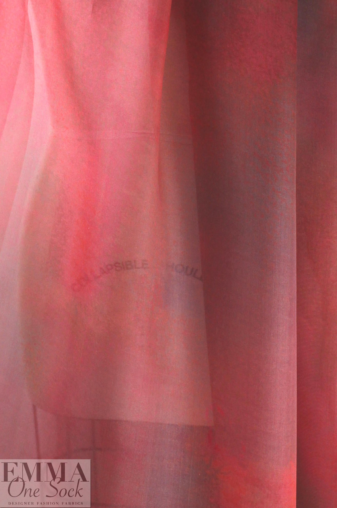 Italian shades of red abstract printed silk organza 1 yard