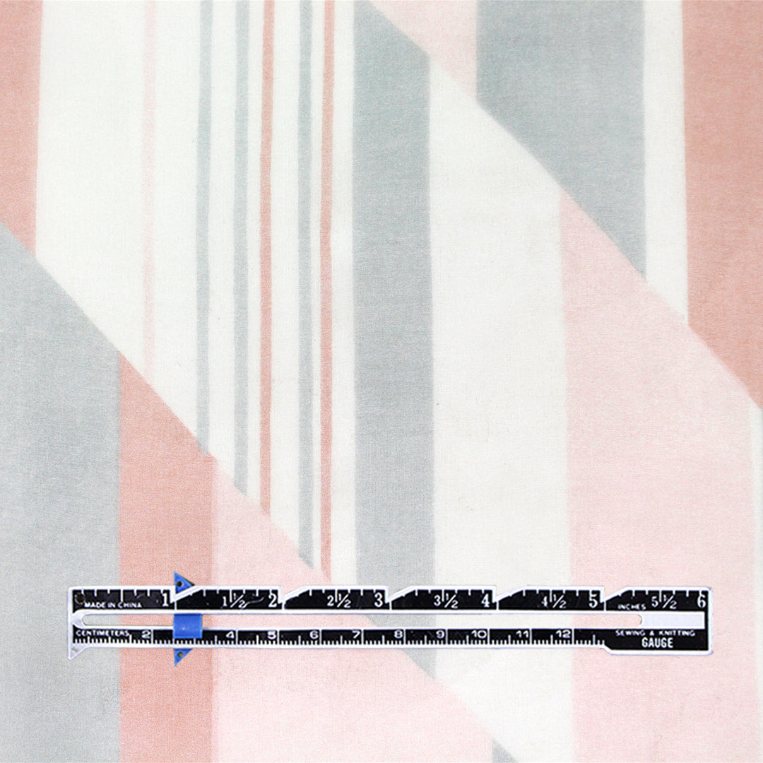 French geometric printed silk organza - powder pink/gray 3 yds