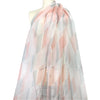 French geometric printed silk organza - powder pink/gray 3 yds