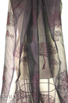 NY designer emb. irridescent silk organza - eggplant