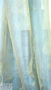 NY designer emb. irridescent silk organza - turquoise 1.125 yds