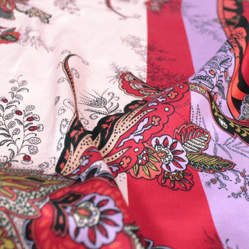 French 'camellia paisley' viscose satin