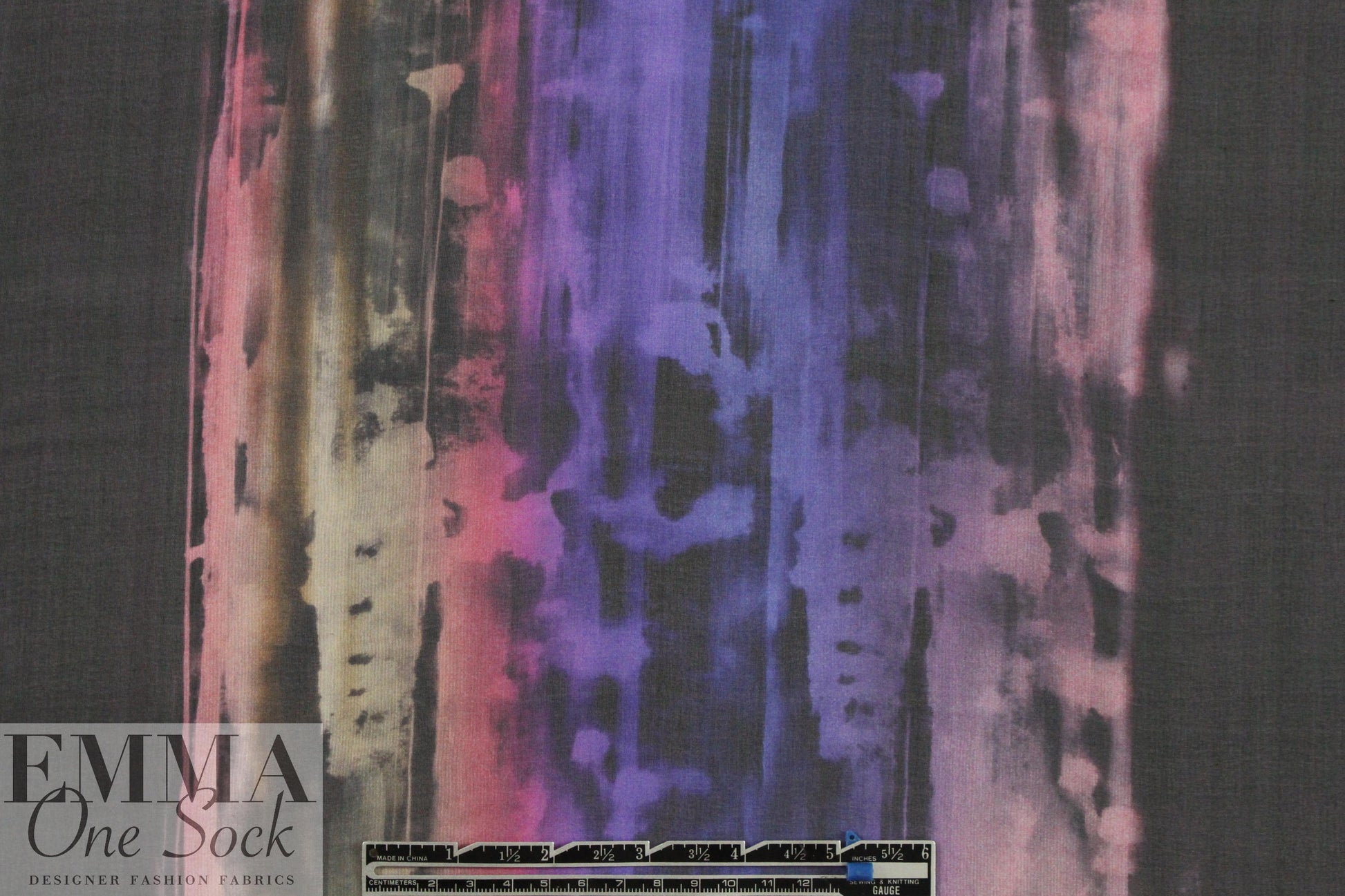 Carmen Marc Va1vo abstract border panel silk chiffon