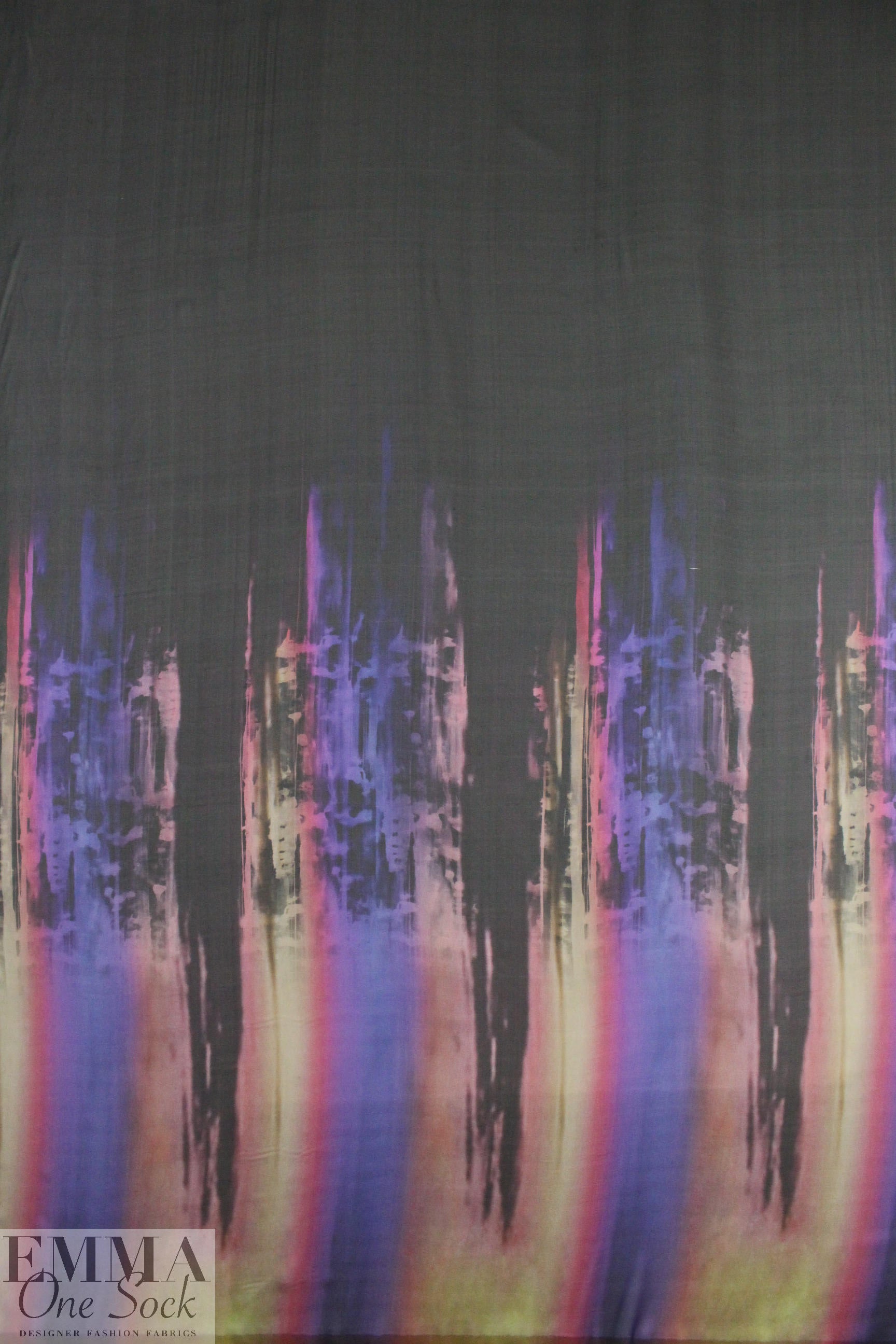 Carmen Marc Va1vo abstract border panel silk chiffon