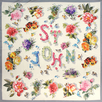 St. J0hn floral logo silk crepe de chine panel