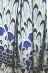 Italian feathered scallop border print silk stretch woven 2 yds