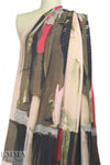NY designer painterly abstract silk georgette .66 yds
