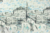 Italian 'Euro street scene' silk chiffon panel