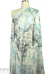 Italian 'Euro street scene' silk chiffon panel