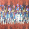 Italian 'northern lights' silk woven panel - cinnabar 1 panel