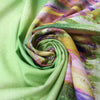 Italian 'northern lights' silk woven panel - spring green 1 panel