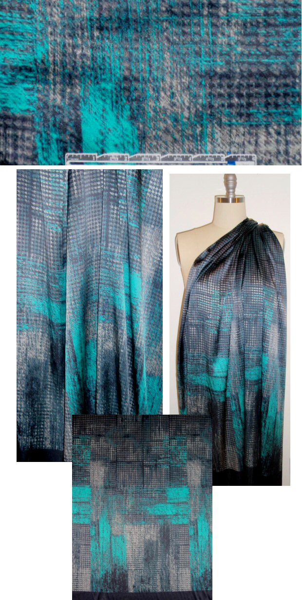 NY des. panel silk 1.65 yds 1 FULL, 1 PARTIAL PANEL