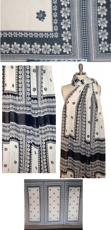 Sun0 midnight/natural panel crinkle silk sheer