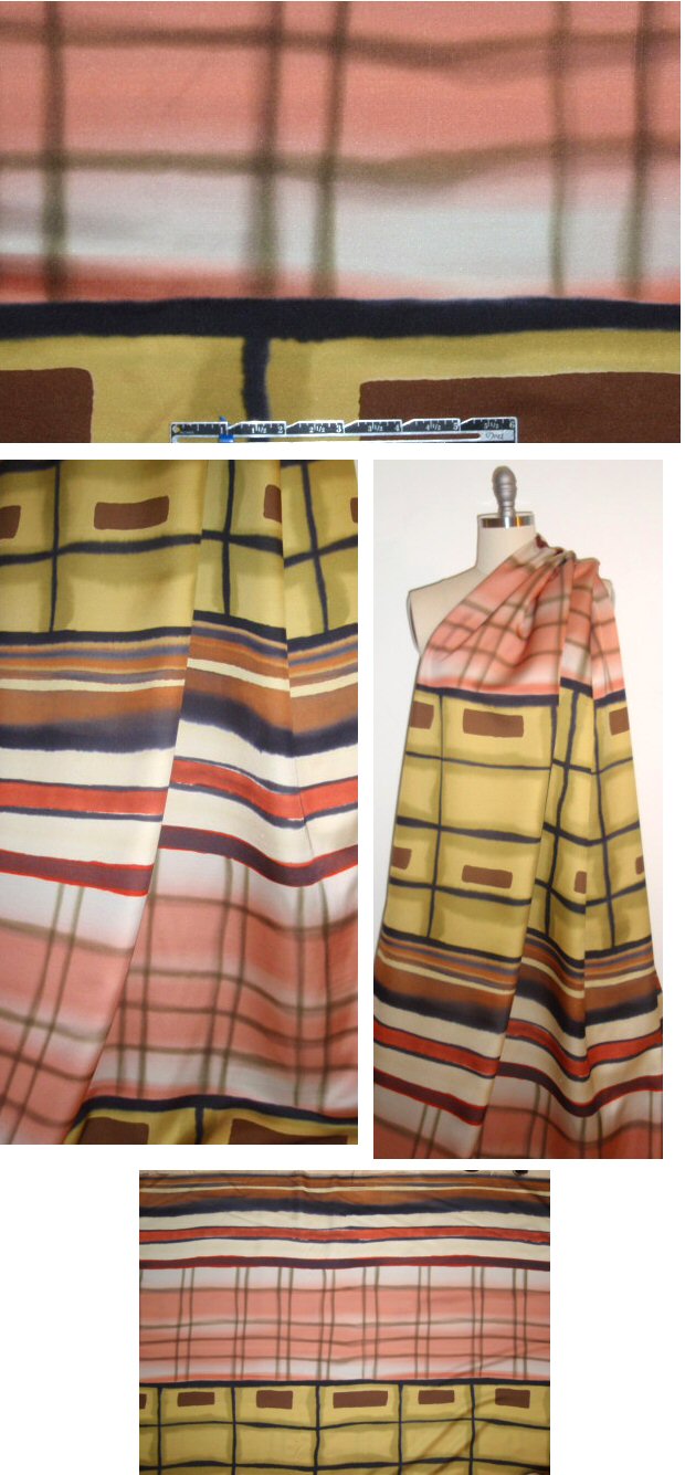 Italian artful geometry wool/silk woven panel .9 yds