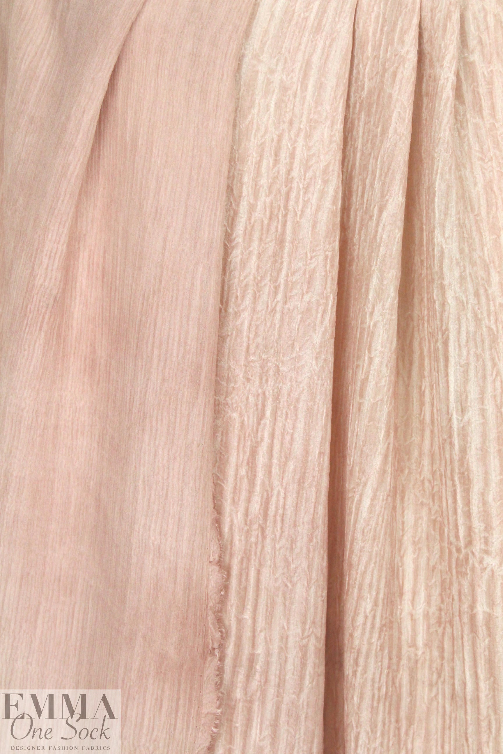 Italian 2-ply silk plisse' doublecloth - pink blush