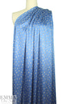 NY designer b/w on blue little floral silk jersey