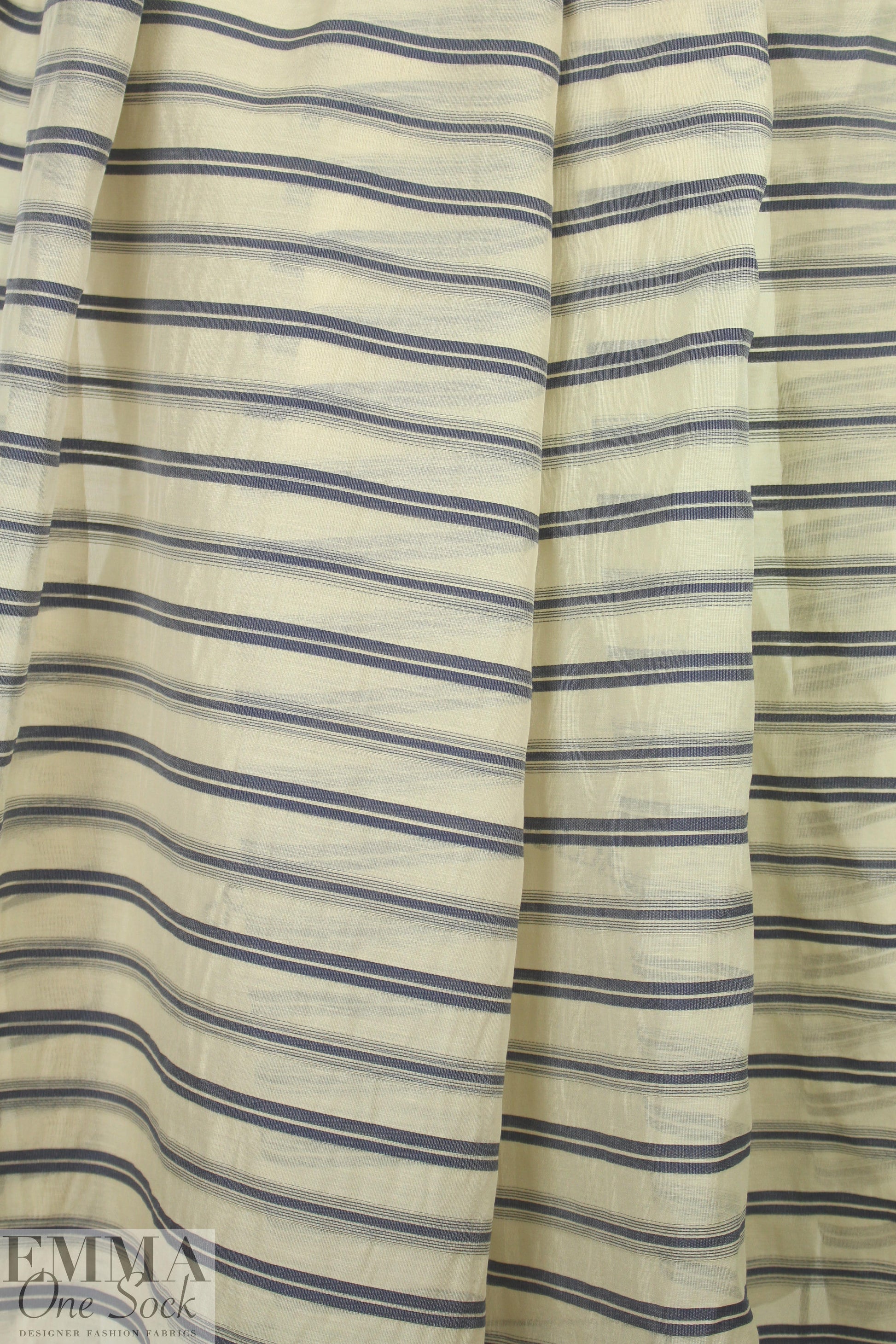 Italian silk/viscose yarn-dye striped organza 2.25 yd