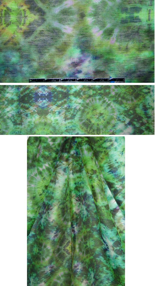 Italian tie dye print silk/rayon woven .95 yds