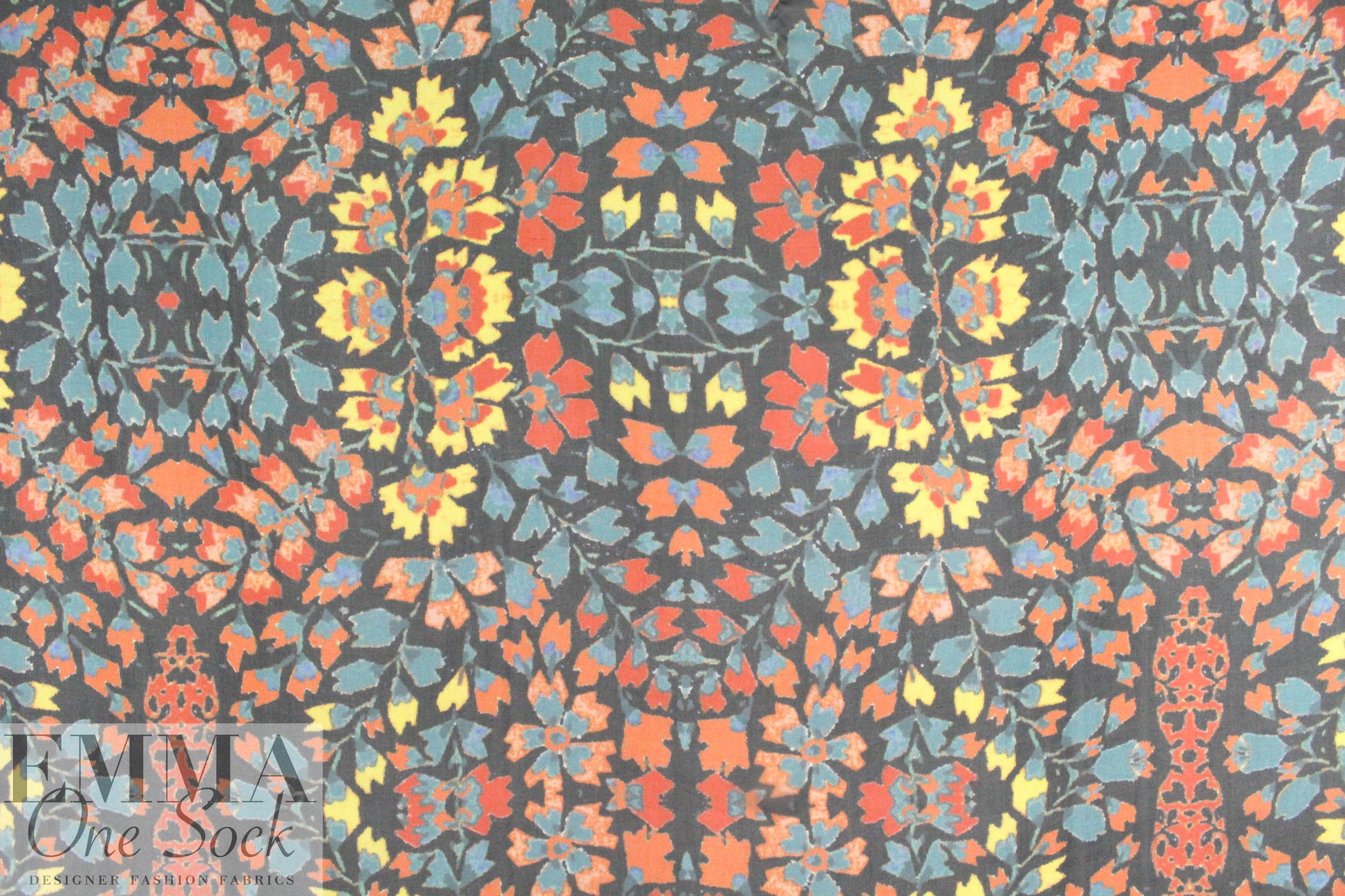 Italian rorschach folk flower silk chiffon