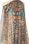Italian rorschach folk flower silk chiffon 1.25 yd