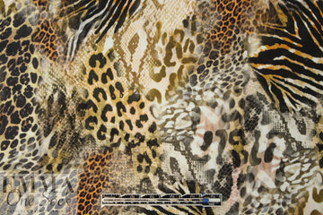 NY designer animal print montage silk georgette .70 yds