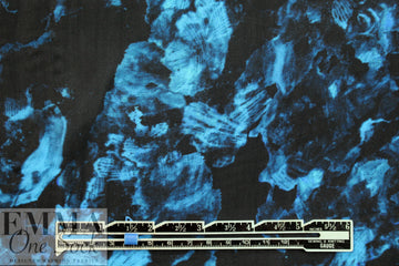 NY designer turquoise-blue abstract silk georgette 1 yard