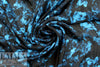 NY designer turquoise-blue abstract silk georgette