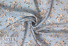 NY designer dusty blue/blush floral silk CDC 1.125 yds