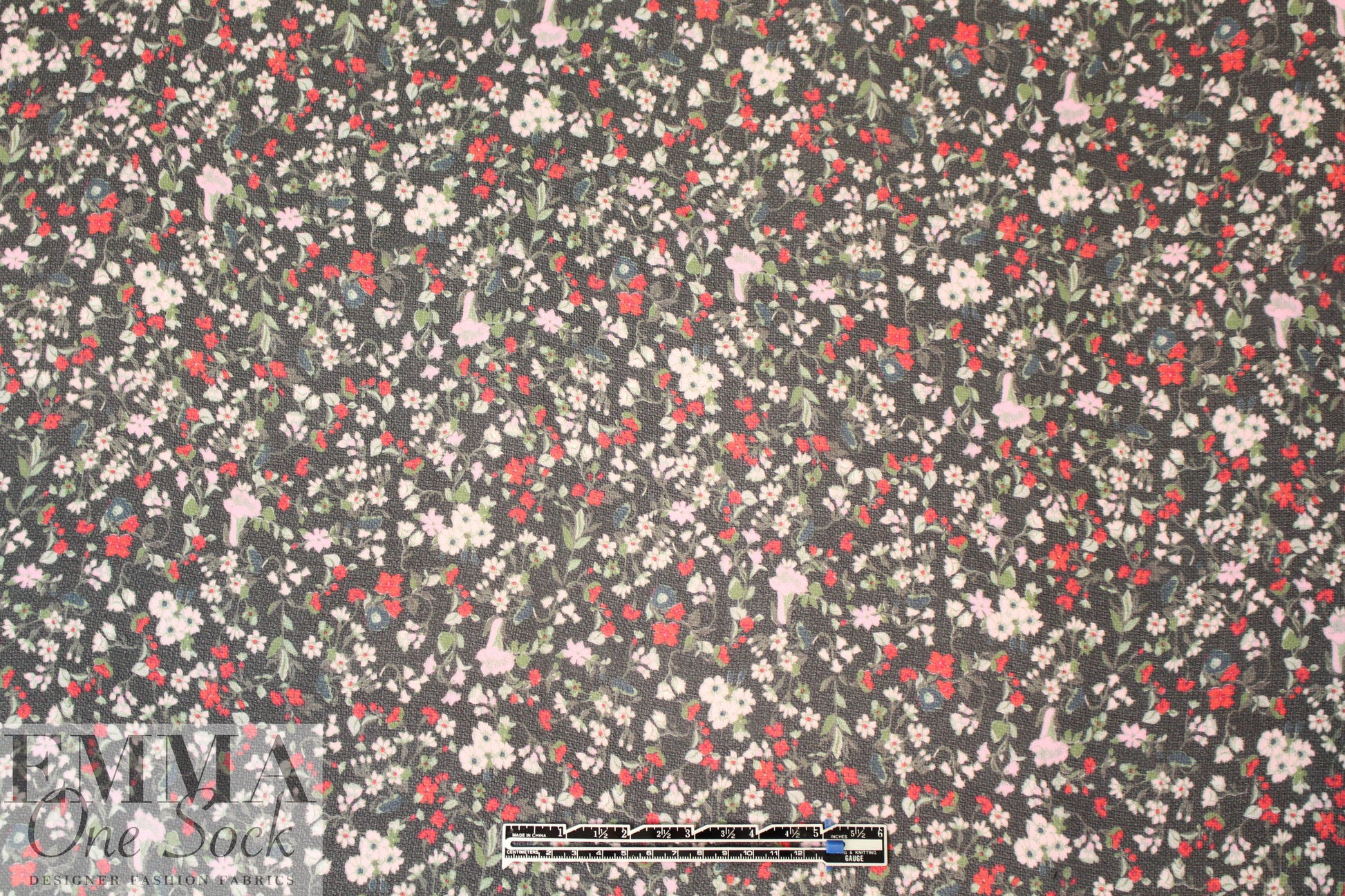 NY designer textured silk sheer - little floral 1.66 yd